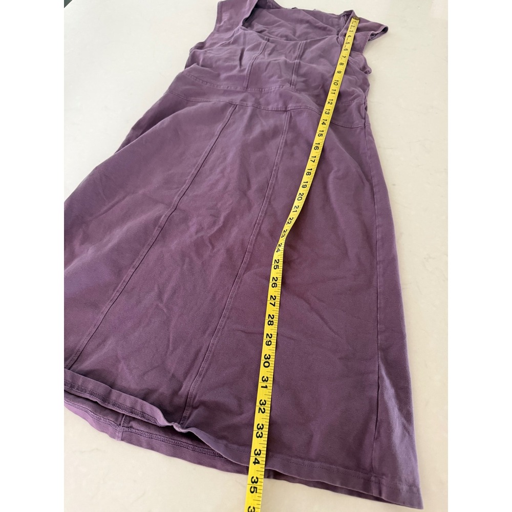 Athleta Womens Purple Organic Cotton Square Neck Sleeveless A-Line Dress Size M - Picture 6 of 8